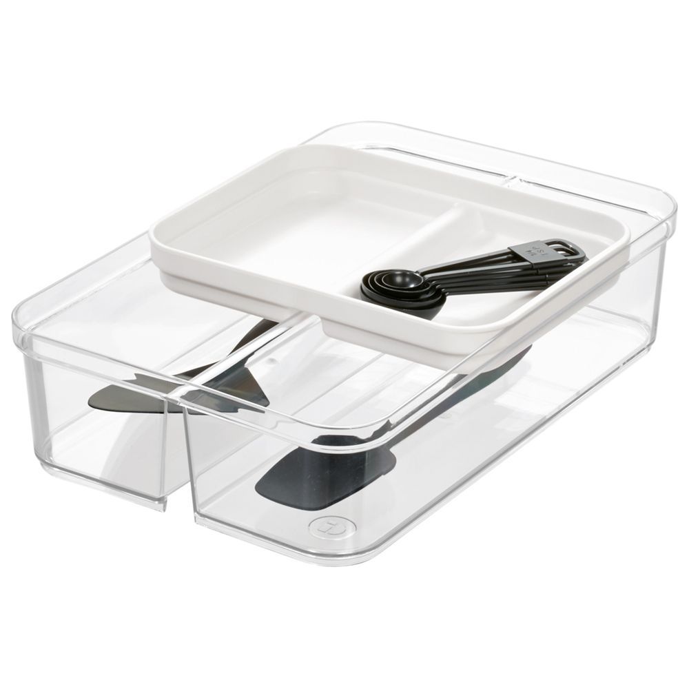 iDesign Crisp Divided Organizer in Clear and Matte White