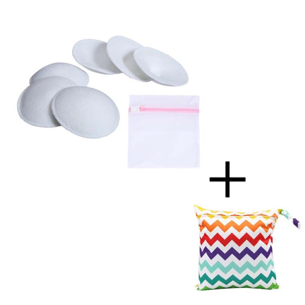 30 Pcs Reusable Breast Pads Bamboo Nursing Pads Absorbent Pads with Wet Bag  and Laundry Bag