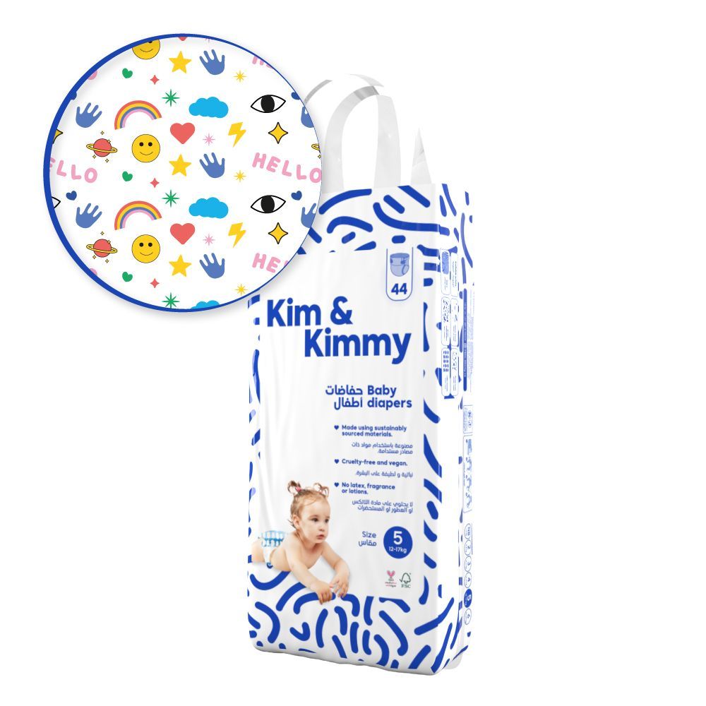 Kim & Kimmy - Funny Icons Diapers 12-17kg Size 5 - 44pcs