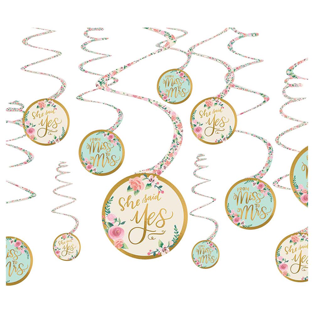 Amscan - Mint To Be Value Pack Spiral Decorations 12Pcs