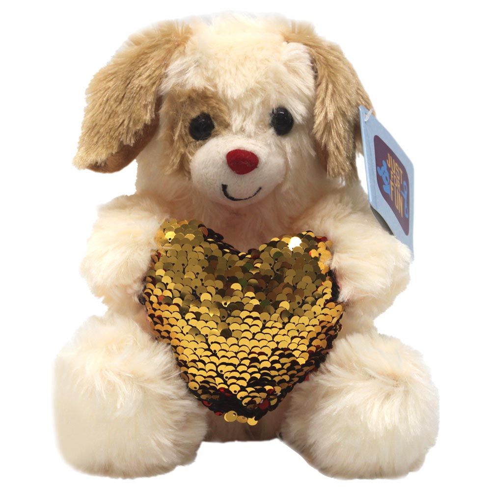 Just For Fun 20cm Teddy Bear With Heart Sequin Buy at Best