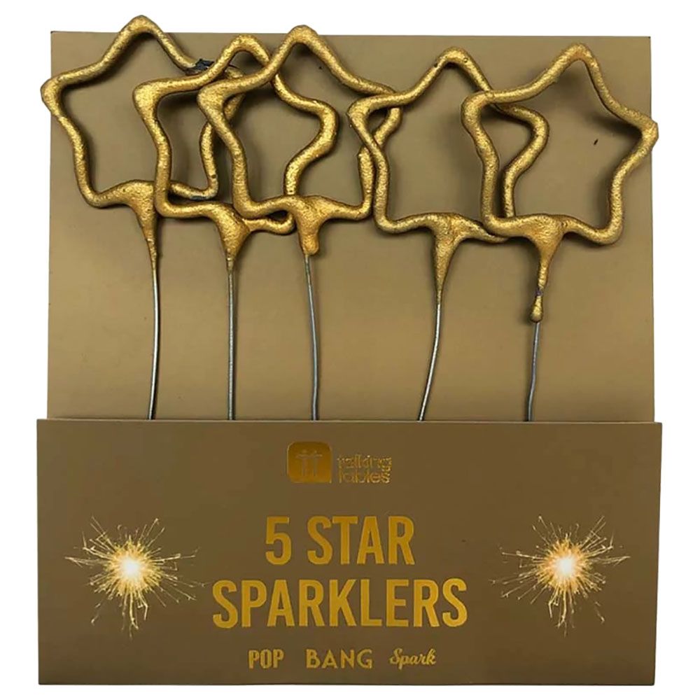 Talking Tables - Pop Bang Spark Star Sparklers - 5pc - Gold