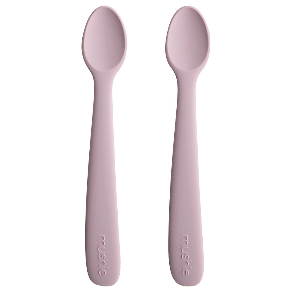 Mushie Silicone Feeding Spoons Stone/Cloudy Mauve