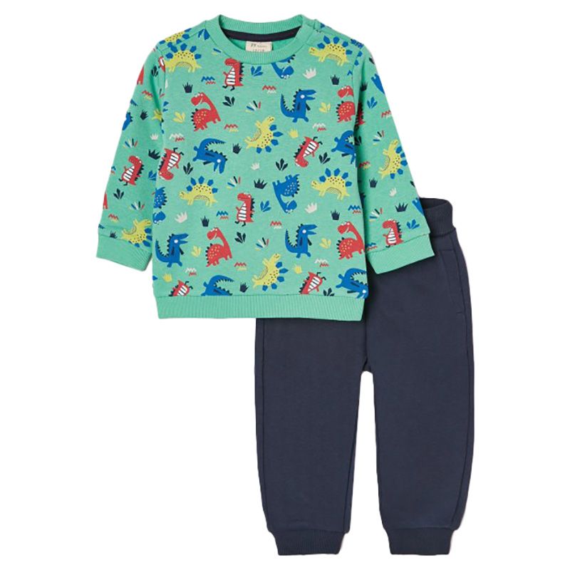 Zippy - 2Pc-Set - Dinosaur Sweatshirt & Joggers - Green