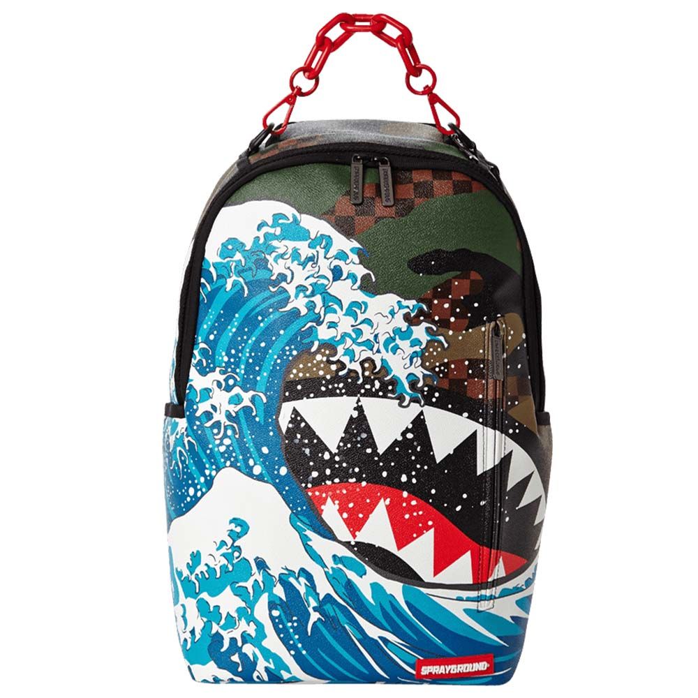 Sprayground checkered camo shark cheap backpack