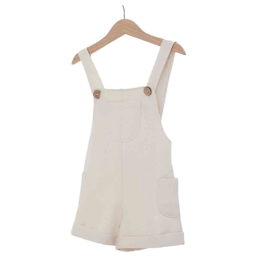 Girls hot sale linen overalls