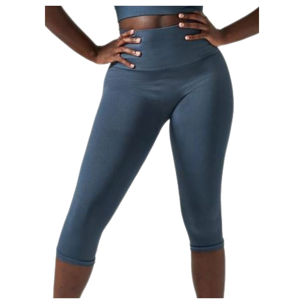Mums & Bumps - Blanqi Hipster Support Crop Leggings - Storm Blue