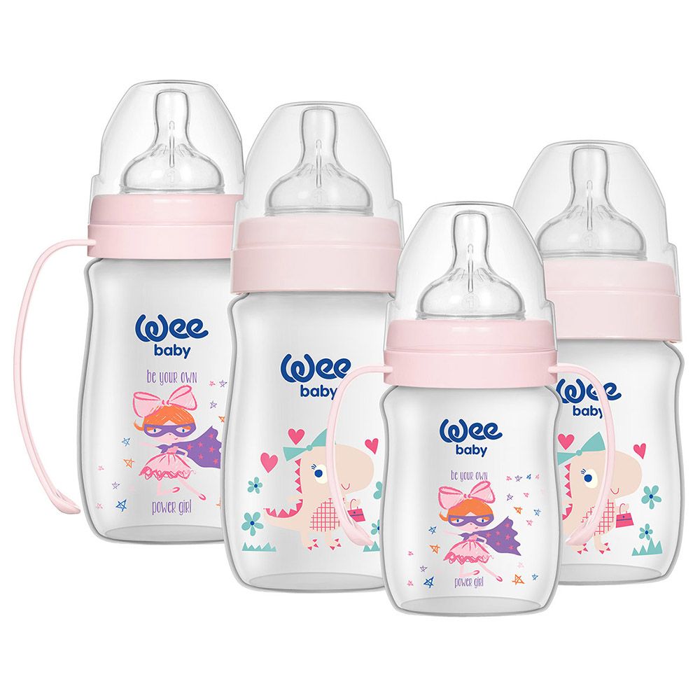 Wee Baby - Classic Plus Newborn Feeding Bottle Starter Set - Pink