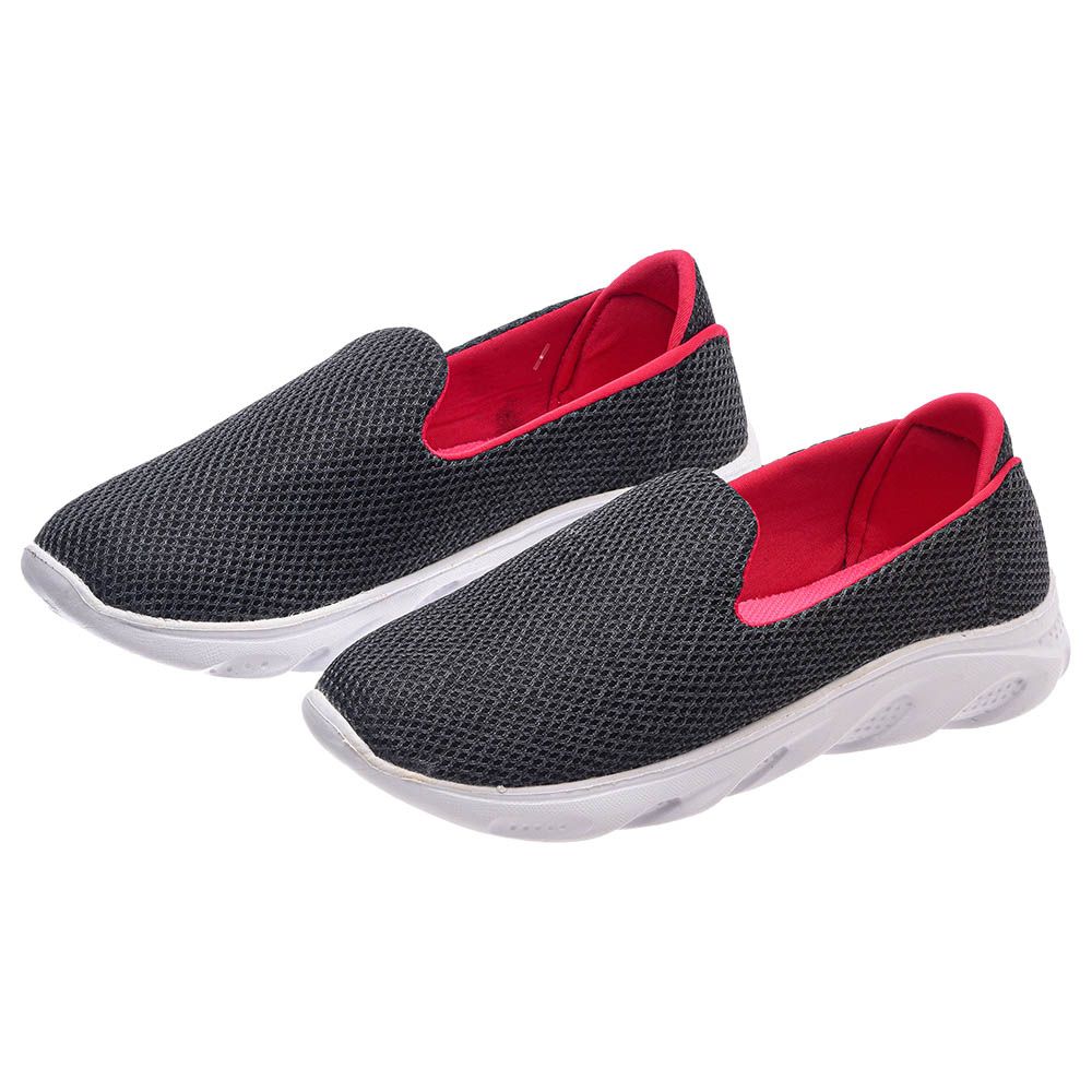 Red best sale casual shoes