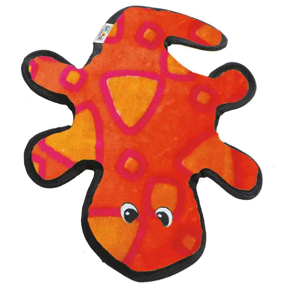 Outward Hound Invincibles Red & Orange Gecko Dog Toy, 2 Squeakers