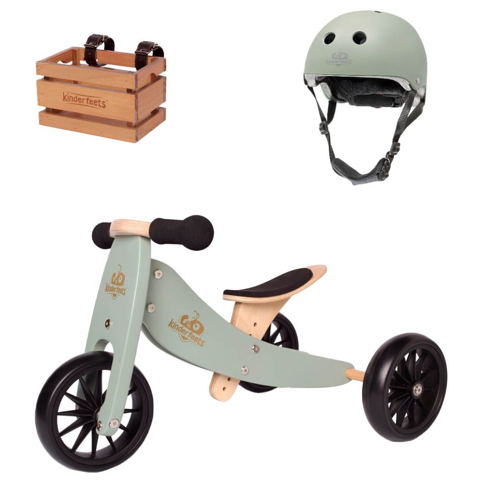 Kinderfeets Toddler Tricycle Basket Helmet Sage