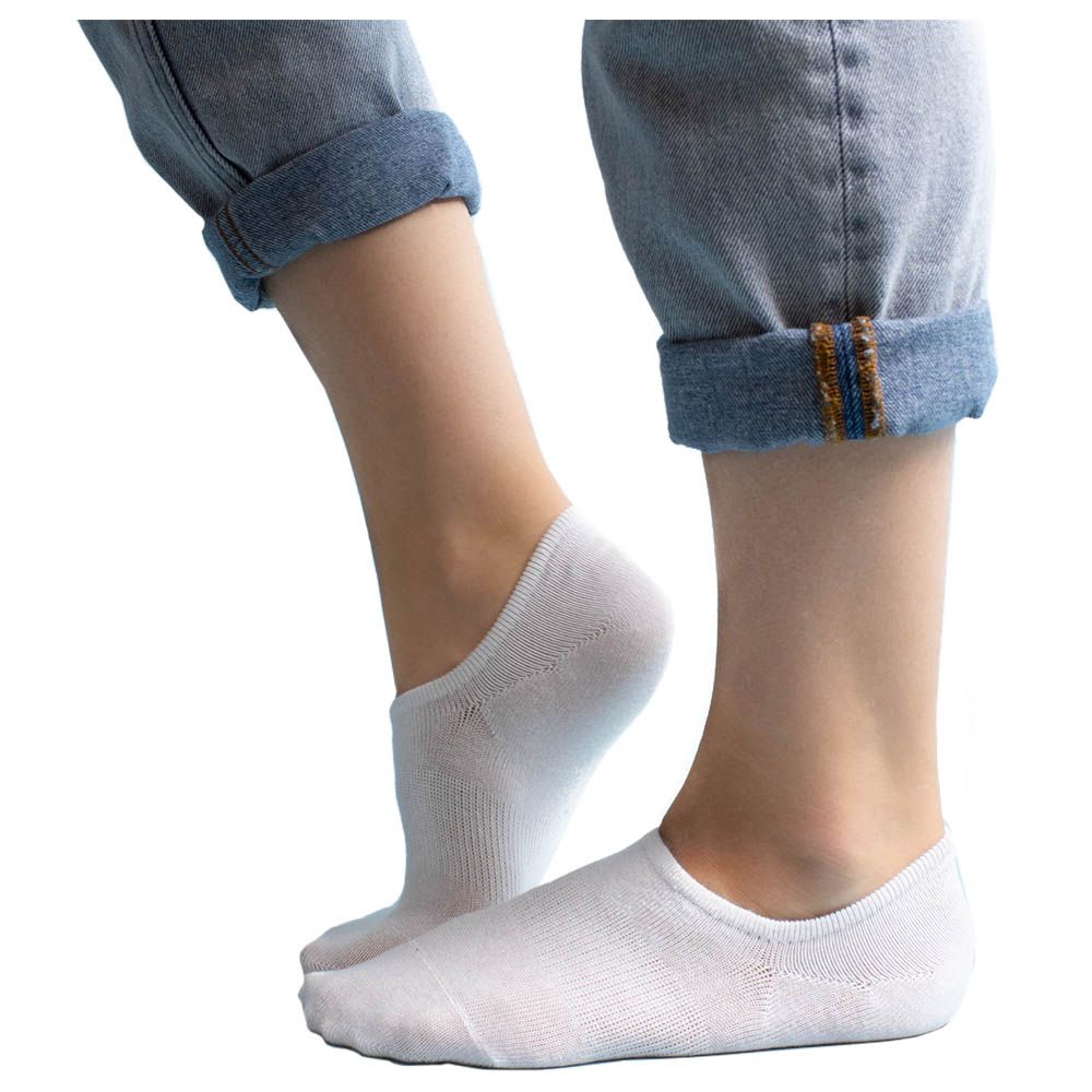Prickly Pear Pack of 3 Of Basic No Show White Ankle Socks