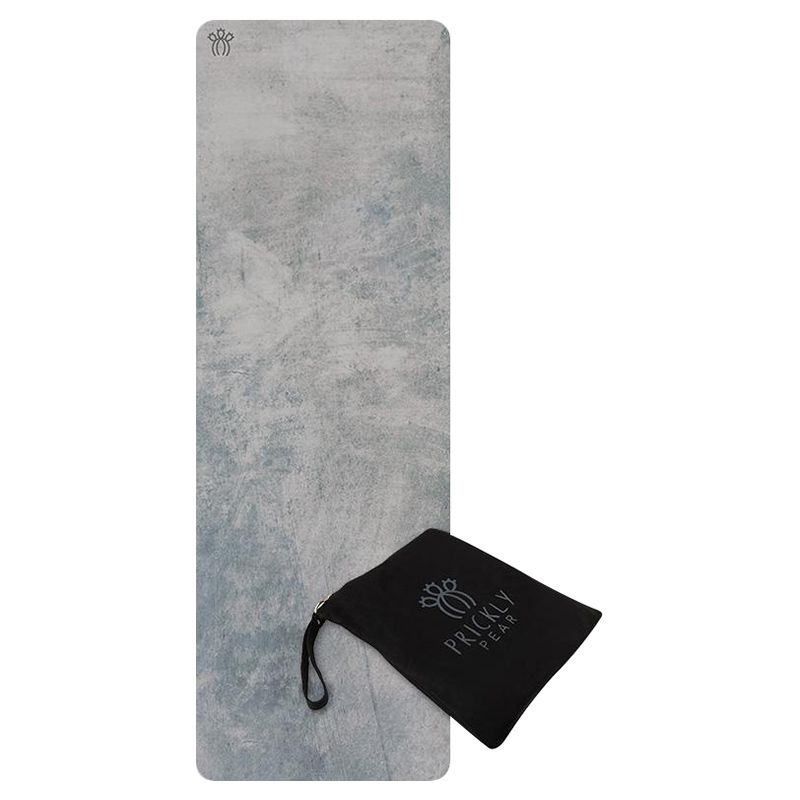 Prickly Pear - 'Power' Travel Yoga Mat w/ Pouch - Grey