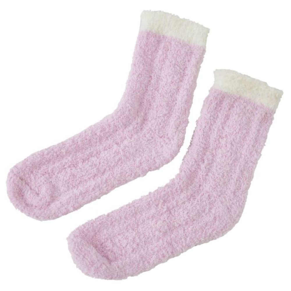 Prickly Pear - Ribbed Cozy Slipper Socks For Women - Pink