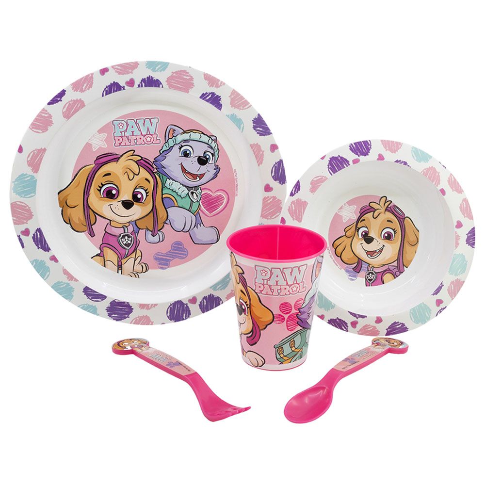 Paw Patrol Skye and Everest 3 Piece Meal Set Plate, Bowl, Tumbler