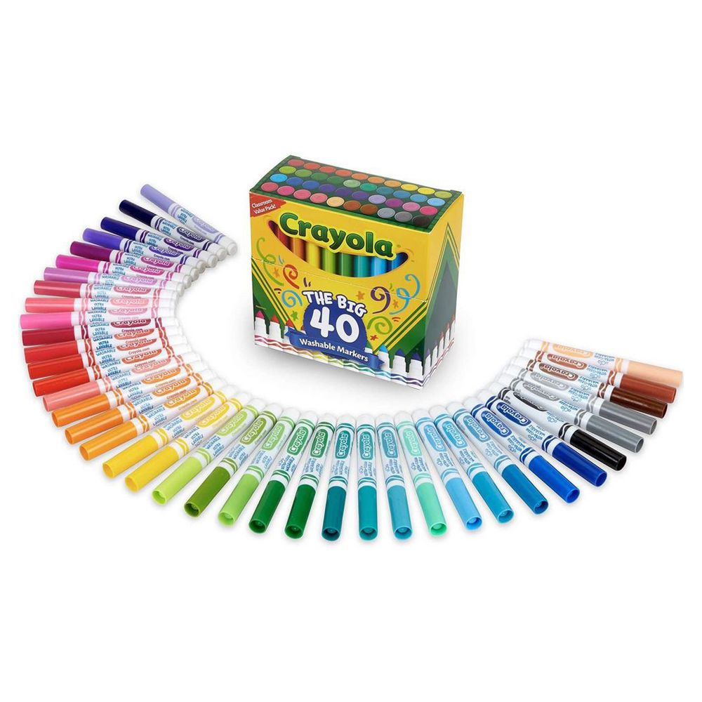 Crayola Washable Broad Line Markers with Colors of the World, 64