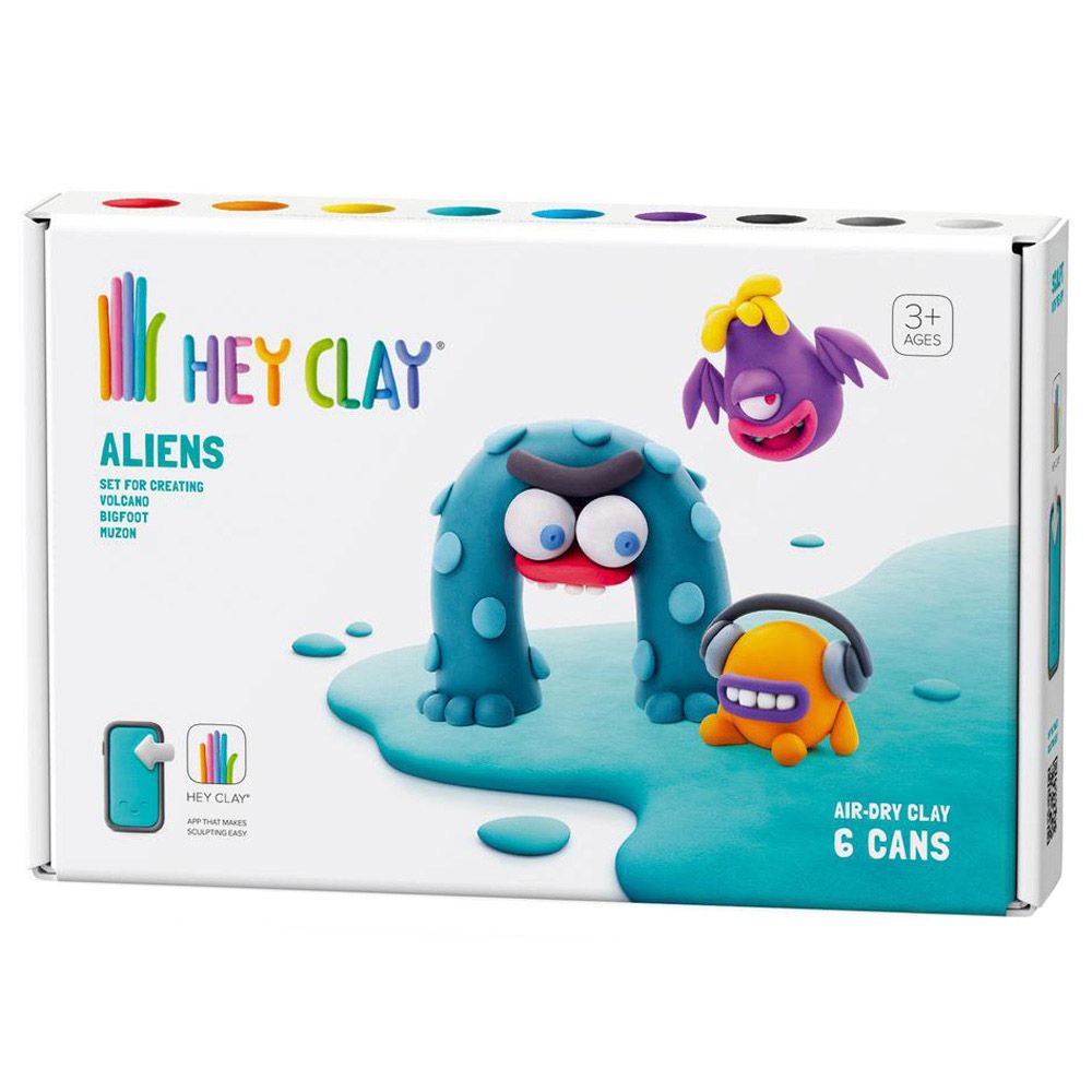 Hey Clay - DIY Beasts Plastic Modelling Air Dry Clay Kit - 6 pcs