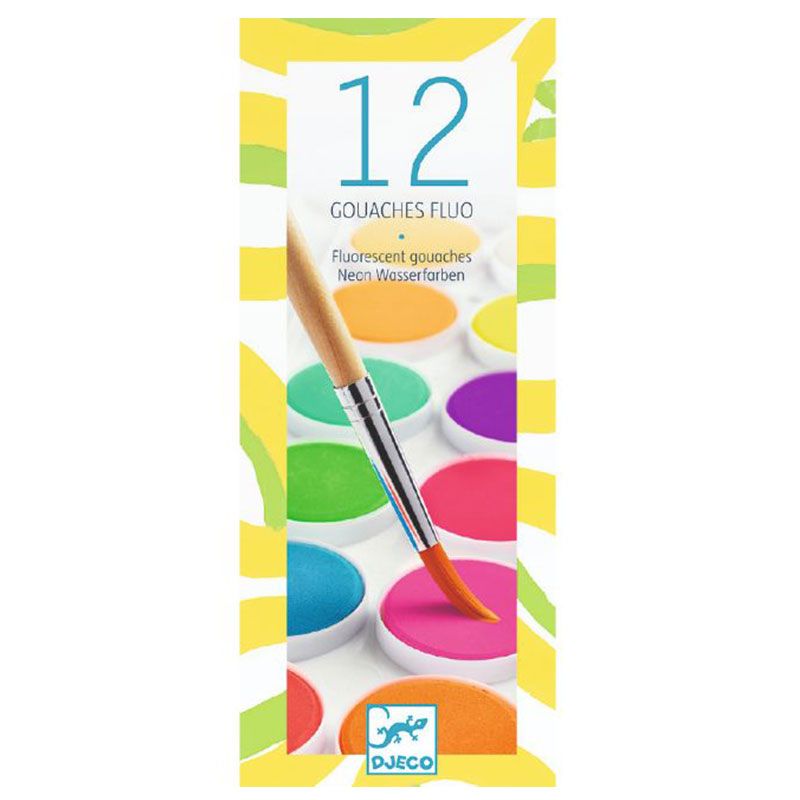 DJECO - 12 Neon Colour Paints  Buy at Best Price from Mumzworld