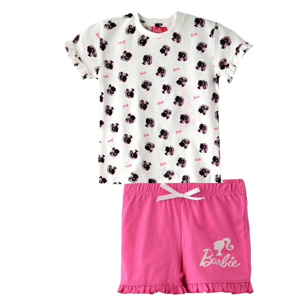 Barbie - Girls T-Shirt & Shorts - 2pc-Set - White