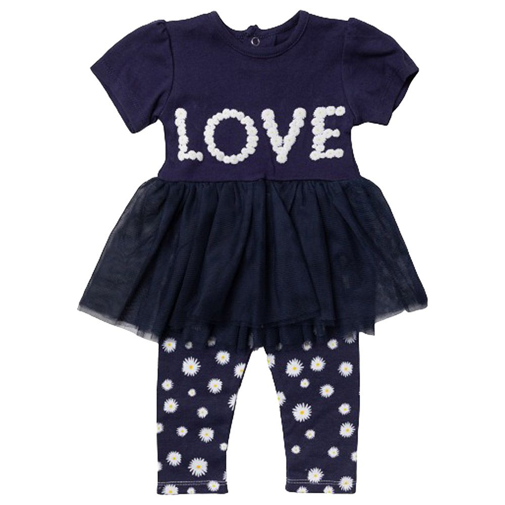 Lily Jack 2pc Set Baby Girl Dress W Leggings Navy