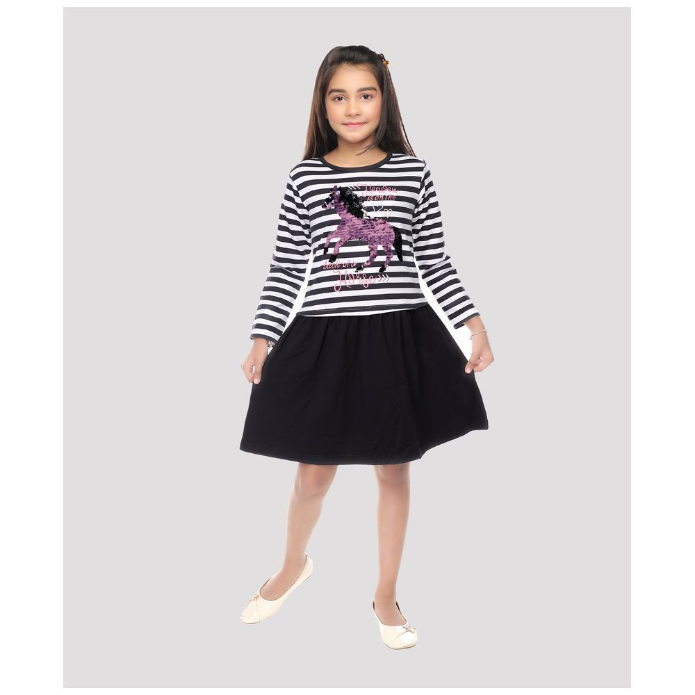 Striped flower 2024 girl dress