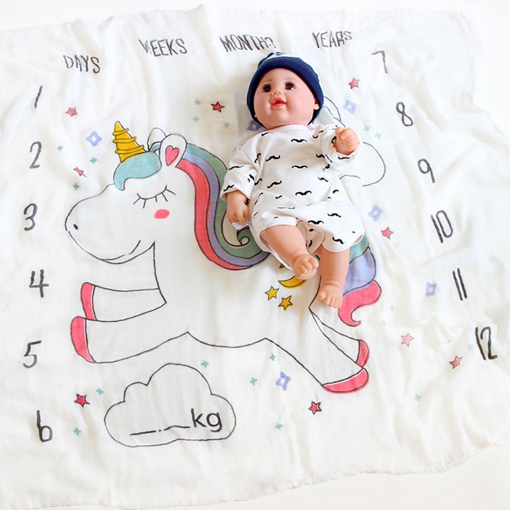 Little unicorn 2025 milestone blanket