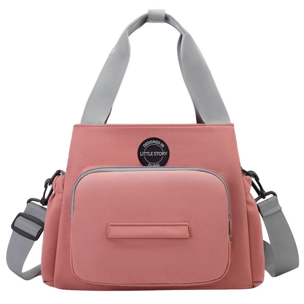 Pink leather diaper sales bag