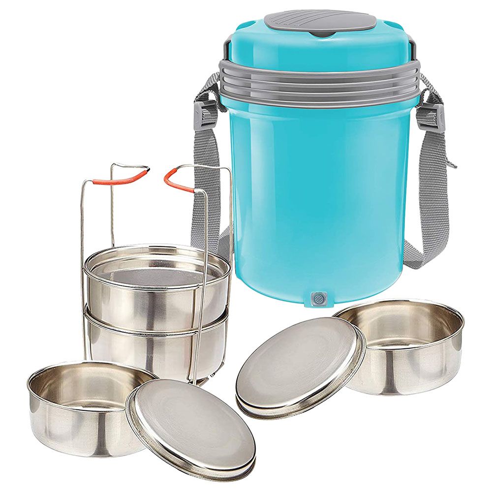 Thermo steel Tiffin Container - Insulated Lunch Box - 4 Container set