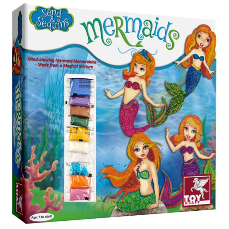 ToyKraft: Sand & Sequin Picture- Mermaids, Sand Art and Craft Kit