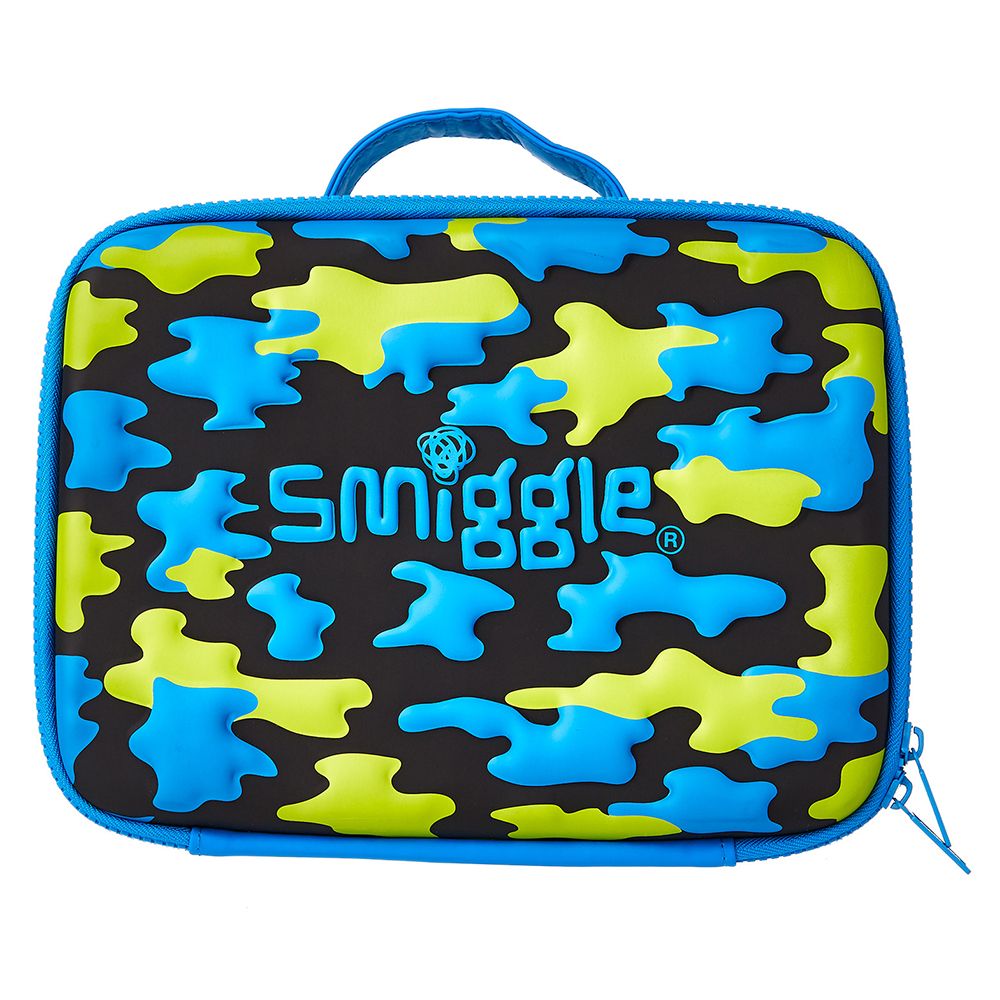 Smiggle Big Boys Hard Top Curve Away Lunch Box - Blue - Size
