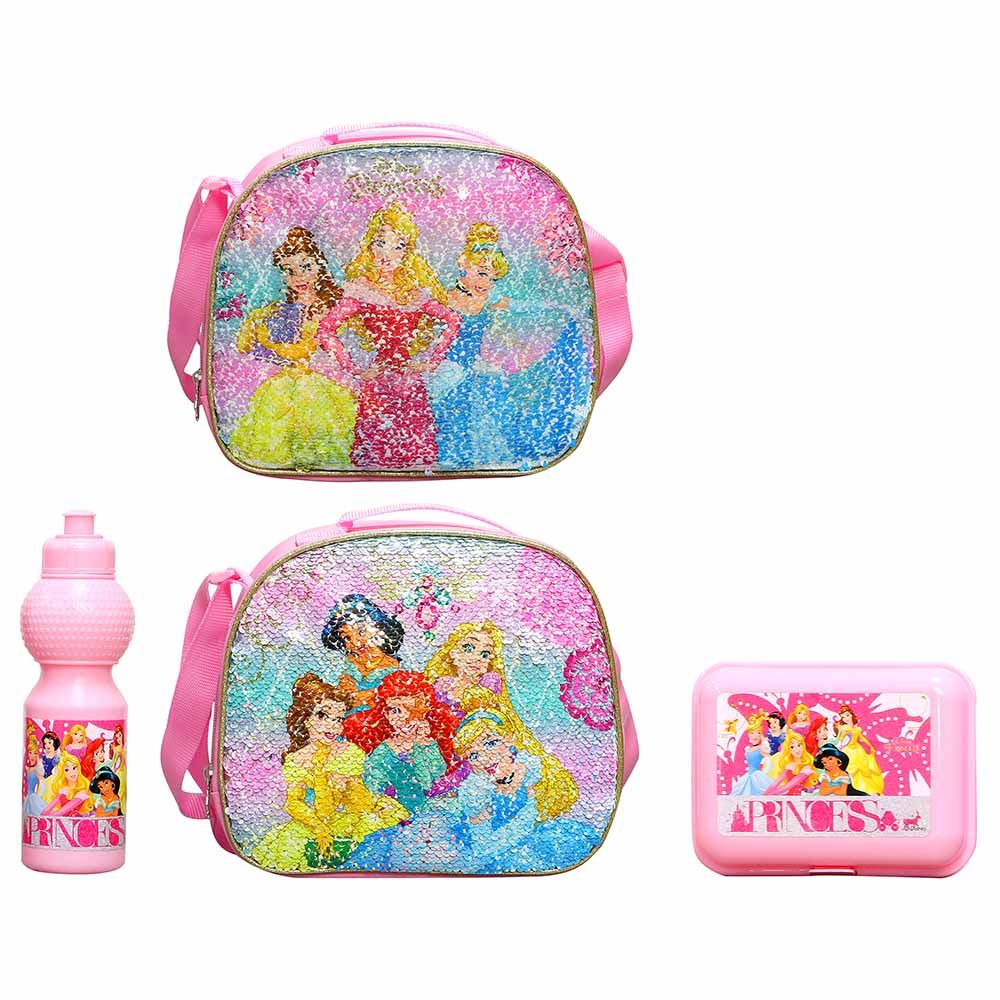 Disney Princess Girls School Backpack Lunch Box Book Bag SET Pink