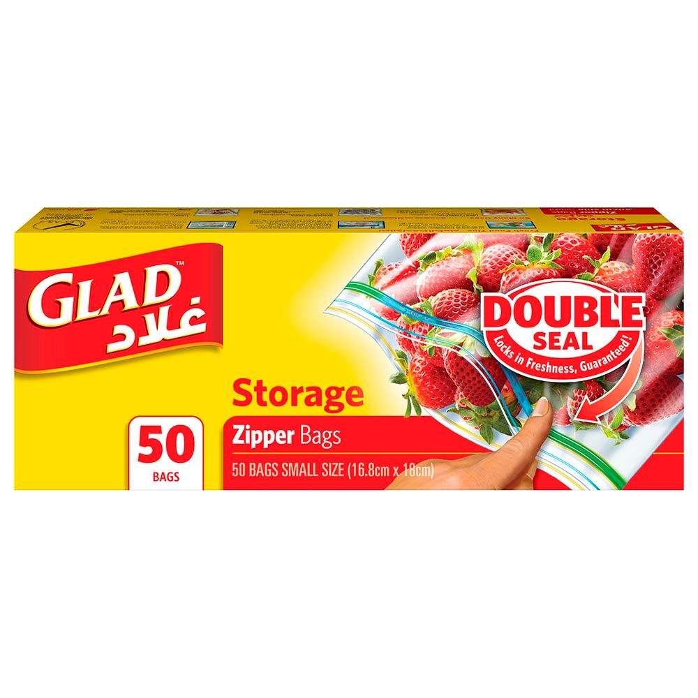 Glad Zipper Food Storage Freezer Bags - Quart Size - 56 Count