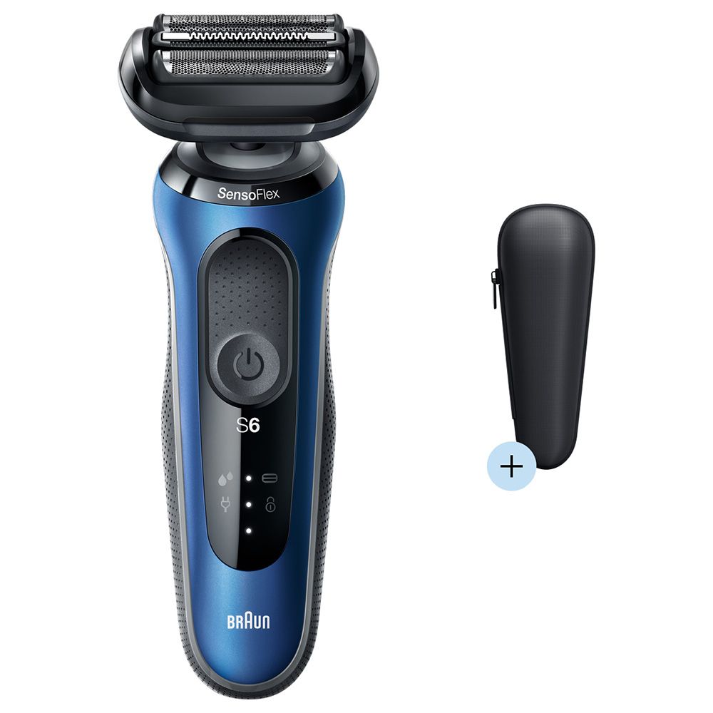 Braun - Series 6 60-B1000S Wet & Dry Shaver w/ Travel Case - Blue