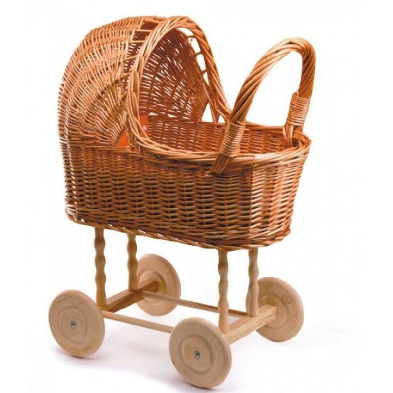 Antique wicker 2024 doll stroller