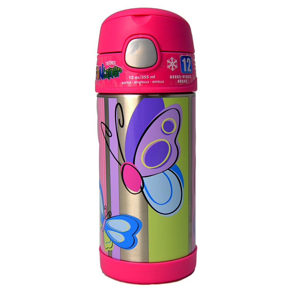 Thermos Kids 12 Oz Stainless Steel Vacuum Insulated Funtainer Straw Bottle,  Princess 