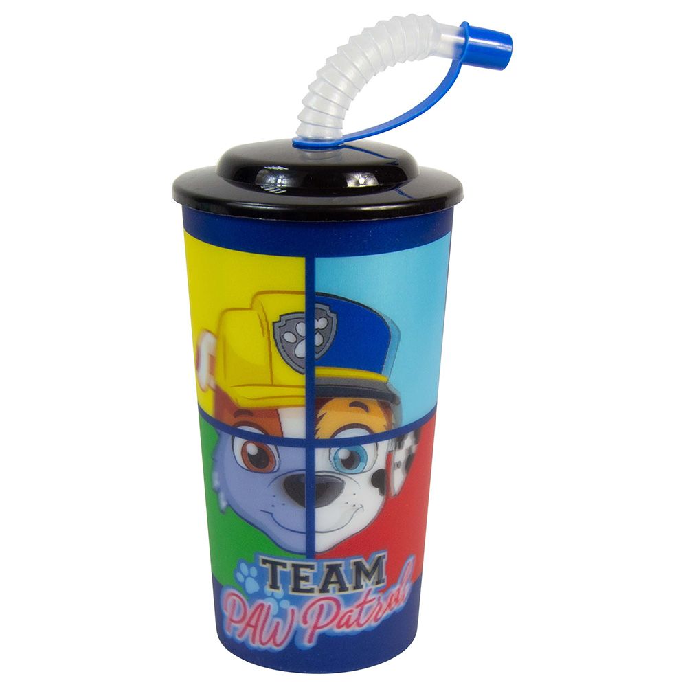 PAW PATROL Sip A Cup BUILT-IN STRAW & LID Kids Cup Tumbler FREE