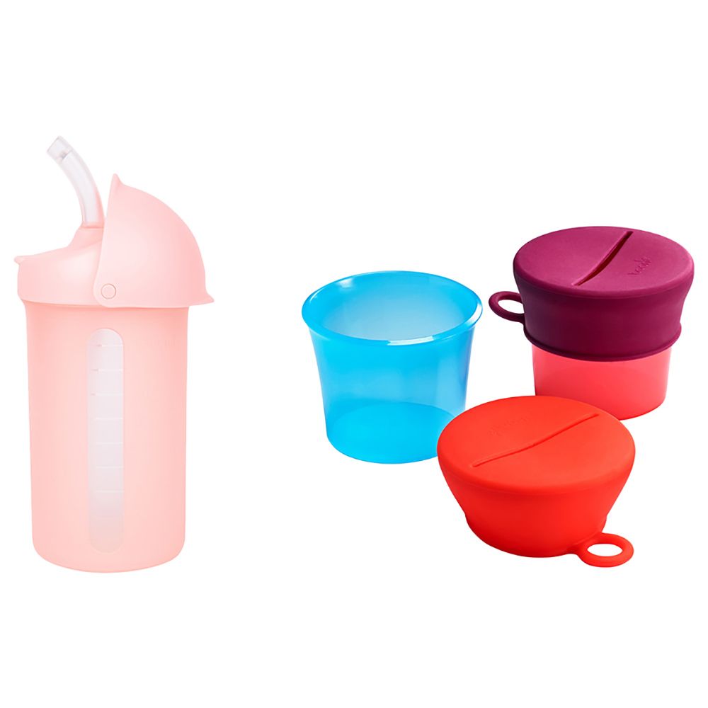  Boon Snug Silicone Sippy Cup Lids and Straws - Includes 3 Lids  and 3 Straws - Convert Any Kids Cups or Toddler Cups into Straw Sippy Cups  - Toddler Feeding Supplies