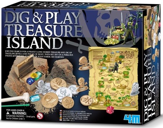 Pirate dice board game for children with treasure island map