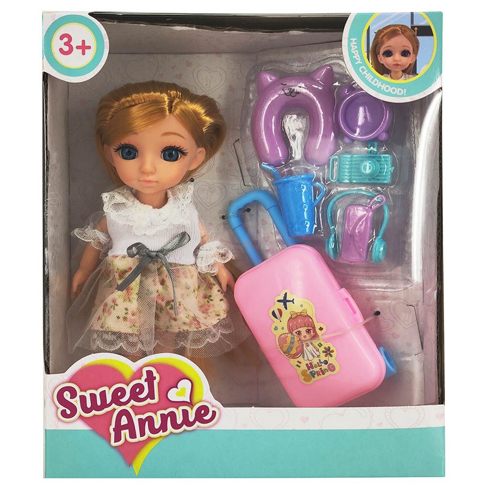Sweet Annie - Doll Travel Playset - 6-inch - Pink