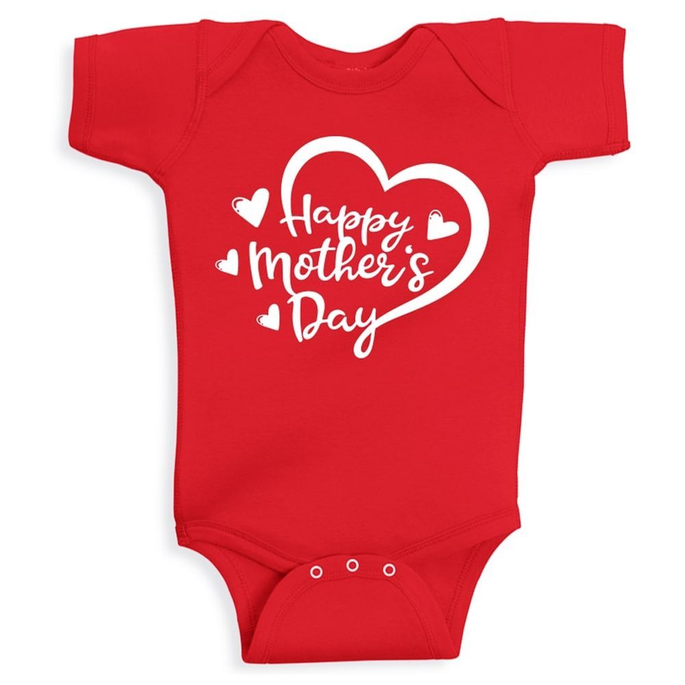 Twinkle Hands Happy Mothers Day Onesie Red