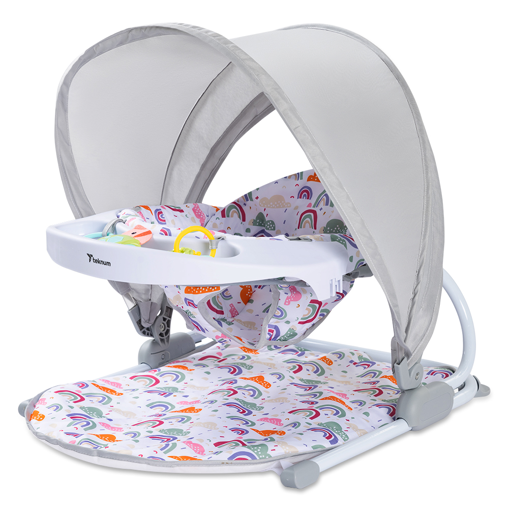 Teknum Baby Sit Up Support Chair With Feeding Tray Grey