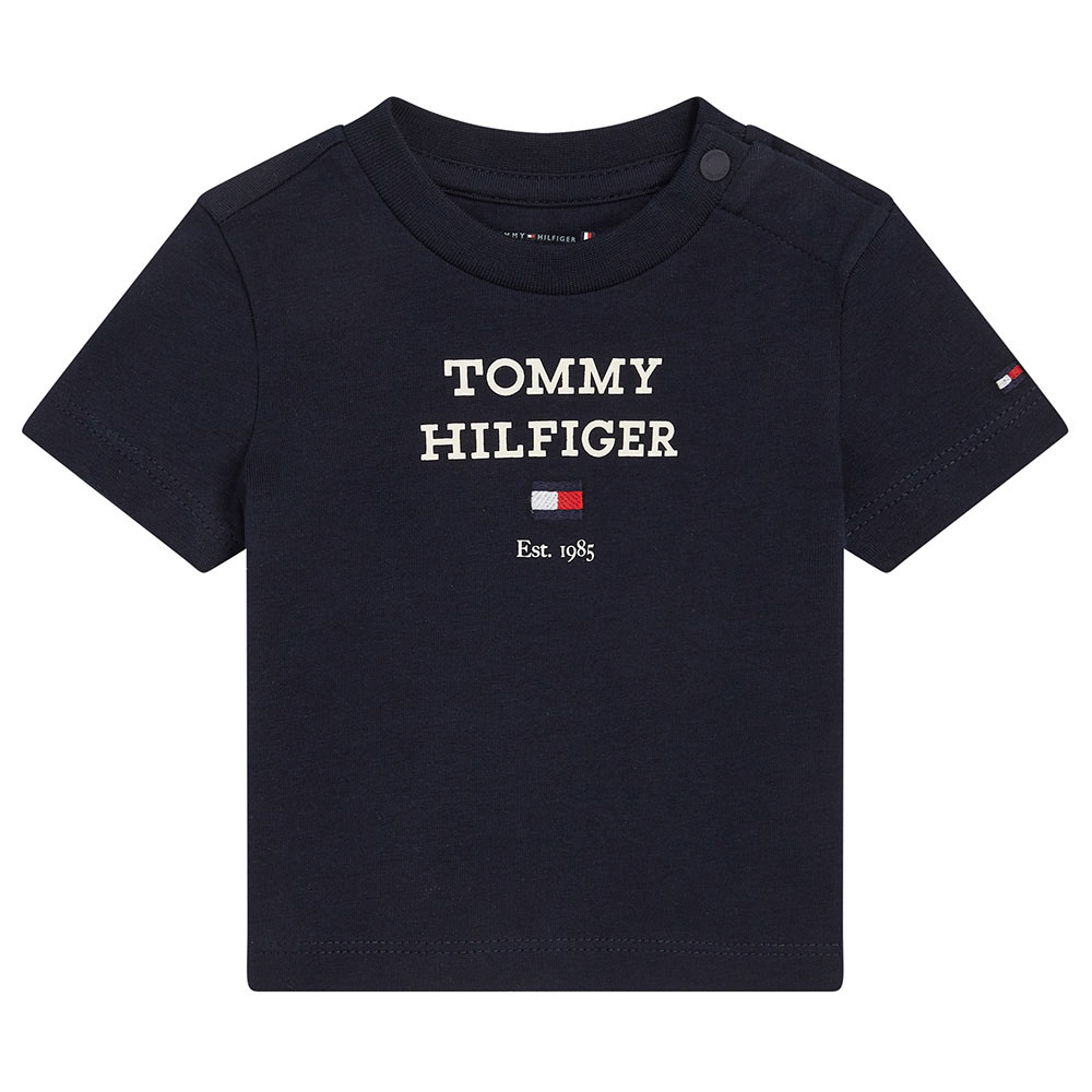 Tommy Hilfiger Baby TH Logo Print Short Sleeve Tee Blue
