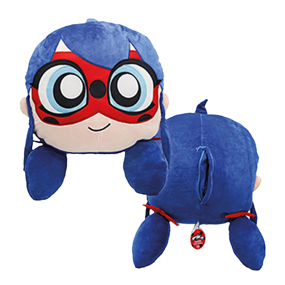 Miraculous Ladybug, Huggie Hideaway, Cat Noir - Chat Noir, Oreiller en  Peluche 40 cm, Extra Douce - pour Enfants - avec Une Grande Poche secrète à  Fermeture éclair à l'arrière (Wyncor) 