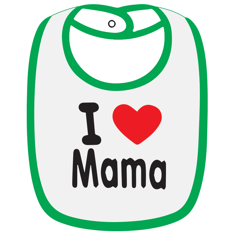 Twinkle Hands I love Mama Baby Bib, White/Green | Buy at Best Price ...