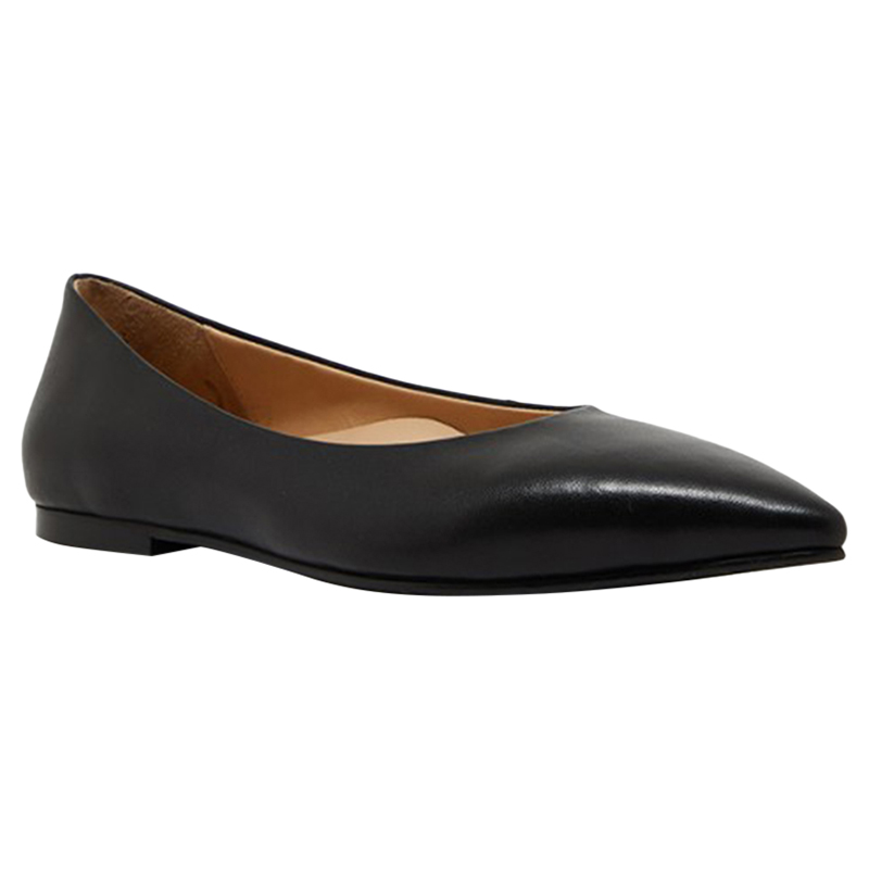 Hush Puppies - Bowen Pointed Toe Ballerinas - Black