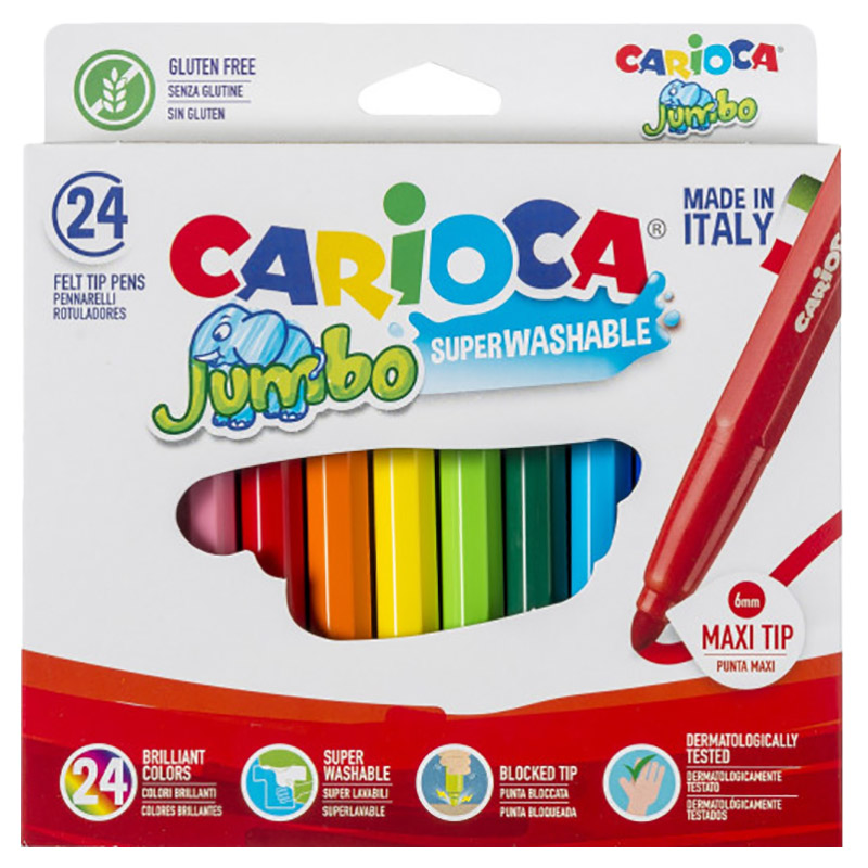 Carioca - Jumbo Box Maxi Felt Tip Pens - 24pcs