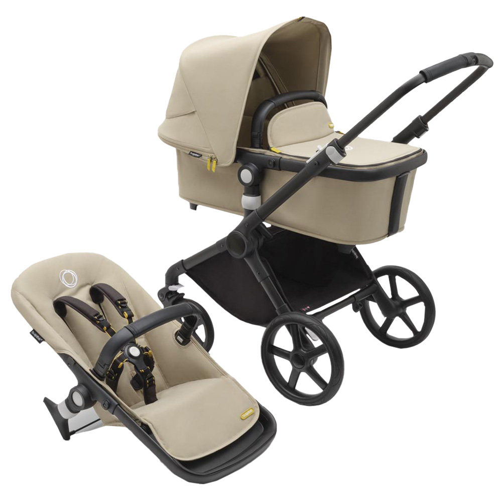 Bugaboo Fox Cub Complete Stroller Black Dessert Beige Buy at Best Price from Mumzworld United Arab Emirates