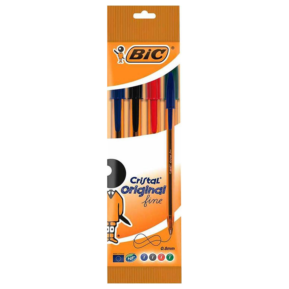 Bic - Cristal Original Ballpoint Pens Assorted - Pack of 4