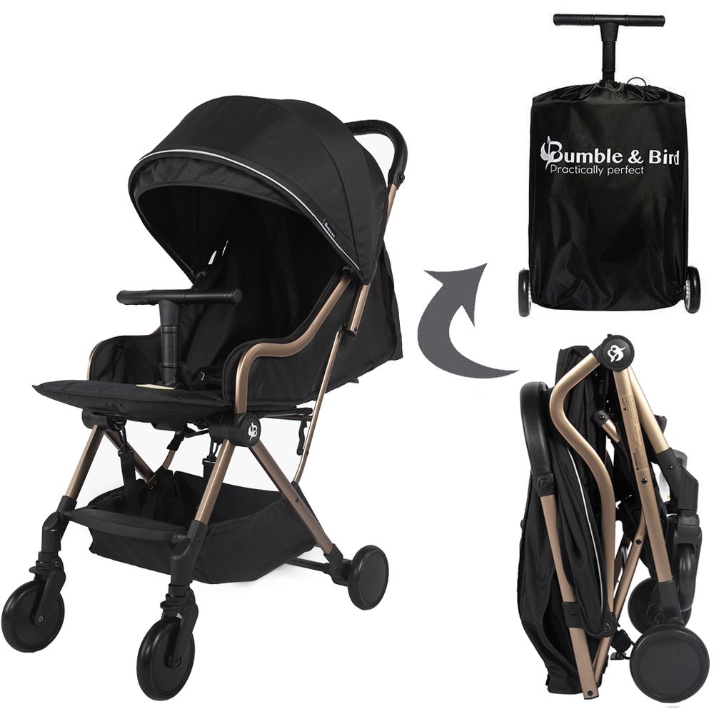 Bumble Bird Robin Lightweight Travel Stroller Black Rose Gold Exclusive