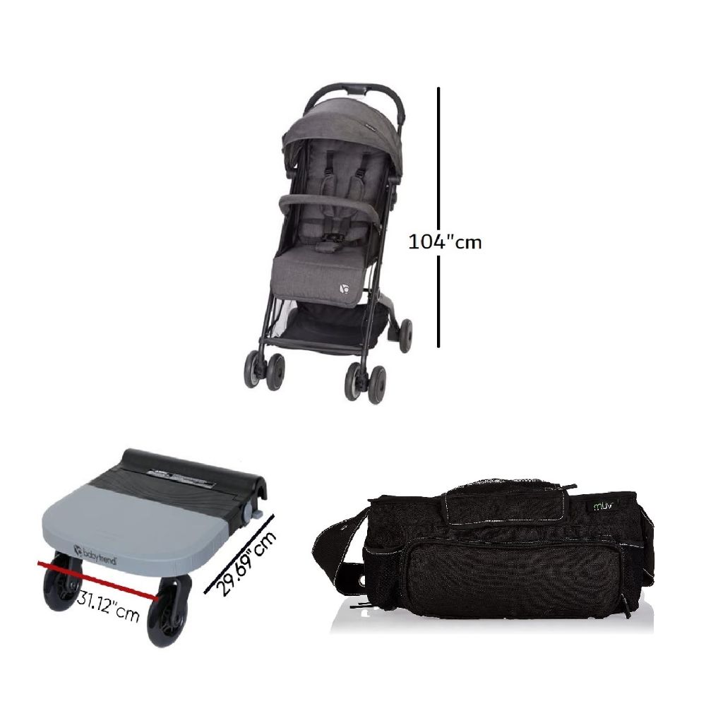 Umbrella stroller with hot sale ride on board